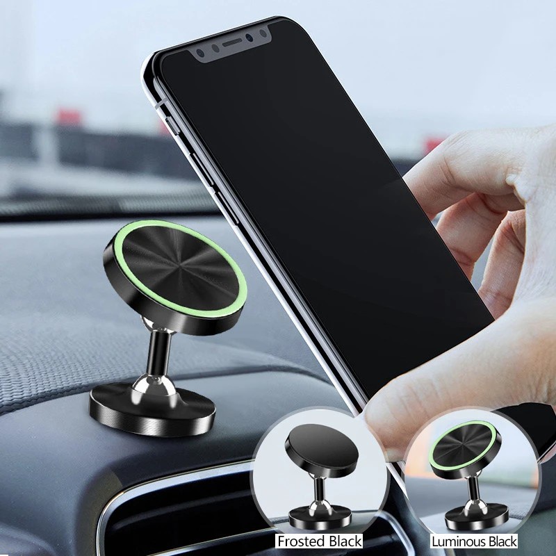 Mobil Luminous Magnet Phone Holder 360derajat Rotating Metal Bracket Dudukan Ponsel Dashboard Universal Stand Ponsel Glow in the Dark Bracket Handphone