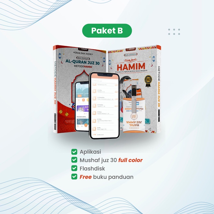 ⭐PROMO BUKU (COD)⭐ HAMIM PAKET B (buku+aplikasi+flashdisk) metode menghafal al-quran