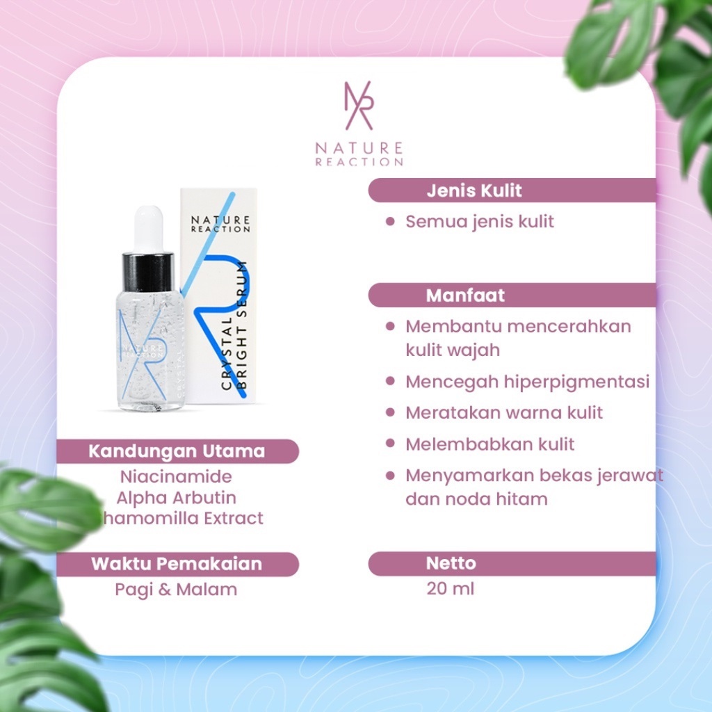 Nature Reaction Crystal Bright Serum &amp; Lip Serum Halal BPOM