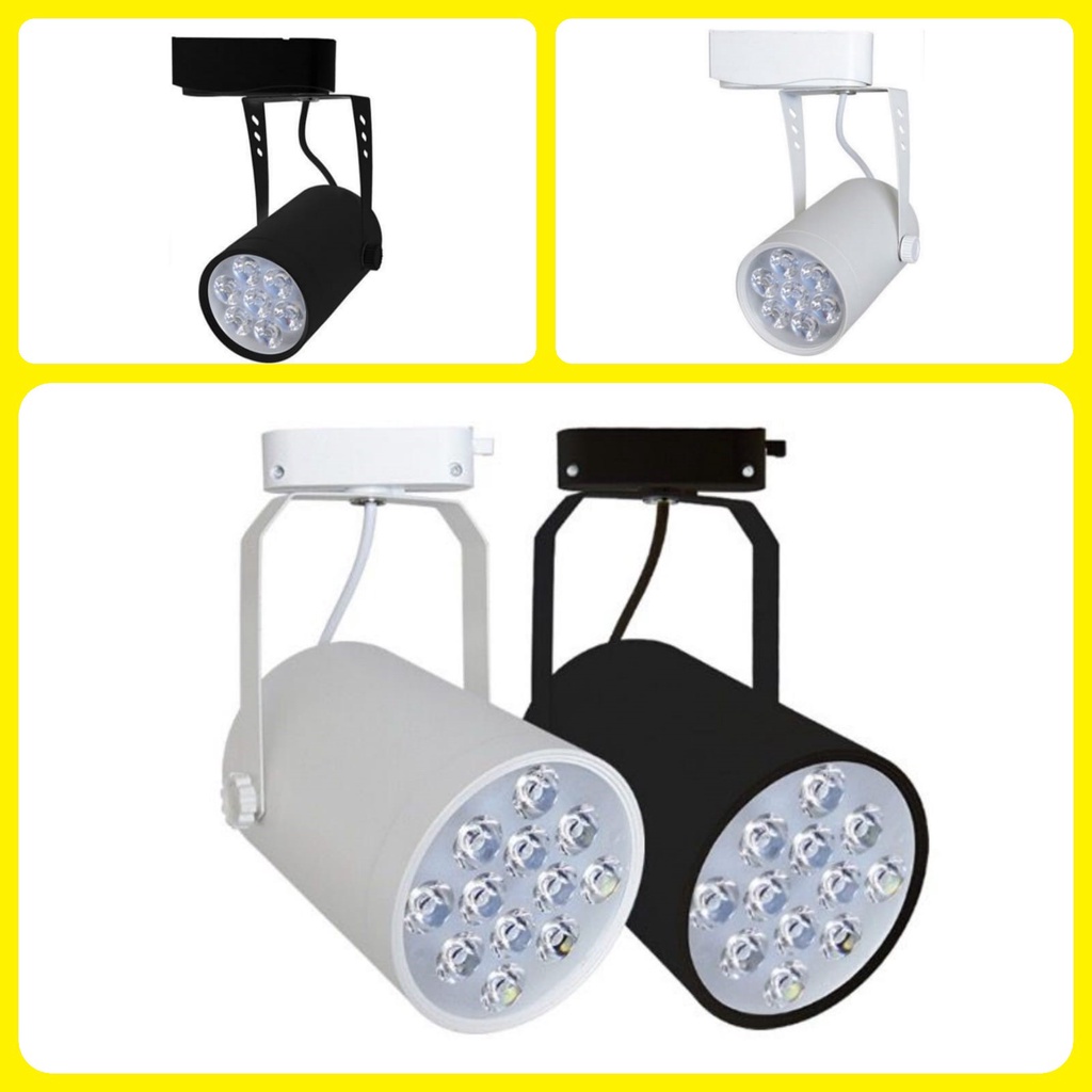 Lampu SpotLight Rail LED 7W 12W  Lampu Sorot Track Rell Rel Spotlight Hitam Putih