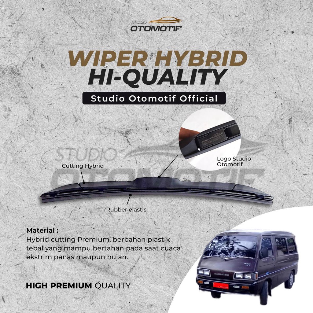 WIPER ZEBRA 1.0 1987-1990 HYBRID OFFICIAL STUDIO OTOMOTIF 2 PCS