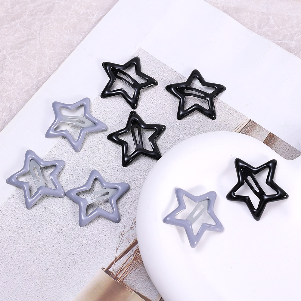 Grosir/y2k Style Women Hair Clip/Hot Girls Vintage Pentagram Star Hip Hop Hairpin/Ladies Simple Hair Pin/Jepit BB Cewek/Aksesoris Rambut Elegan