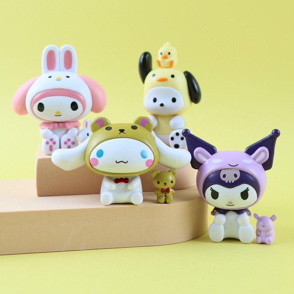 Lanfy Action Figure Hadiah Untuk Anak 7pcs/1set Pachacco My Melody Cinnamoroll Dekorasi Kue Figuren Doll