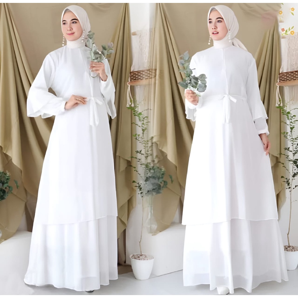 Malae Maxy l Dress Maxi Polos Basic Premium OOTD Kondangan Gamis Muslim Lebaran Fit To XL Besar