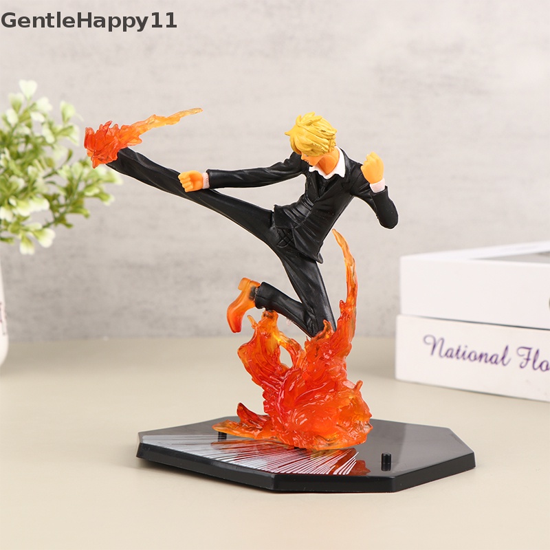 Gentlehappy 15 cm Anime One Piece Sanji Patung Hitam Kaki Api Versi Pertempuran Pvc Koleksi Onepiece Action Figure Model Mainan Hadiah id