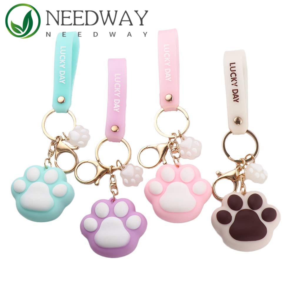 Needway   Gantungan Kunci Kaki Kucing Aksesoris Mobil Fashion Kemasan Dekorasi Aksesoris Interior Ransel Liontin Handbag Decor