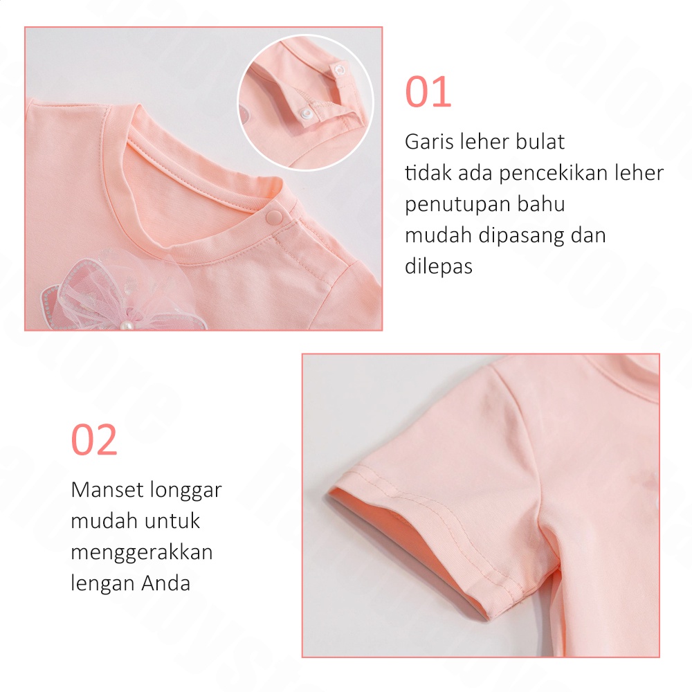 Halobaby Kaos anak perempuan lengan pendek/girl t-shirt pesta anak cewe/Baju anak