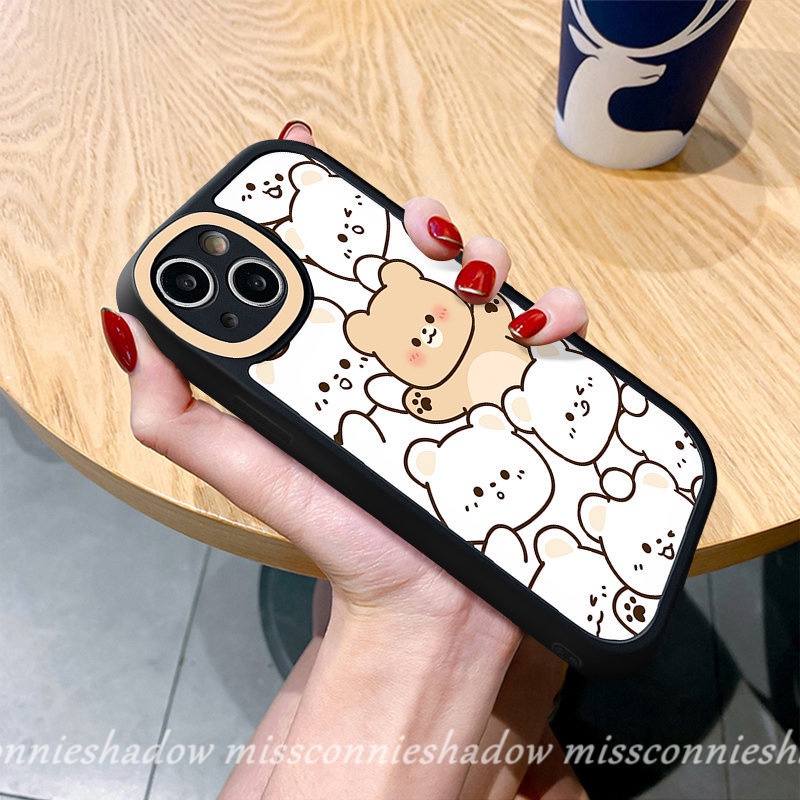 Casing Tpu Lembut Untuk Infinix Hot9 10 11 Play Hot9 10s 11s 10 11 10T 10 Lite Infinix Smart6 5catatan8 Kartun Lucu Indah Beruang Teh Susu Pola Papan Catur Casing Ponsel Anti Jatuh