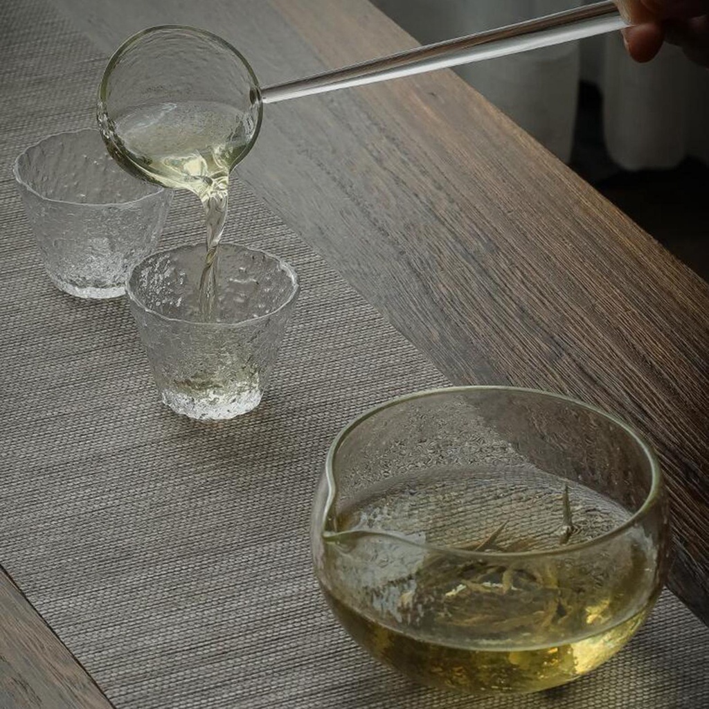 Sendok Mangkok Matcha Kaca Dengan Pouring Spout Hadiah Gaya Jepang Untuk Kantor