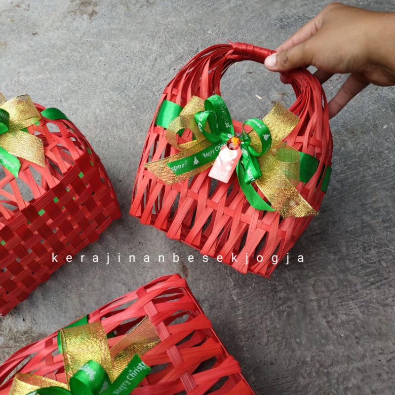 

( NATAL 2022 ) TAS SNACK WARNA PITA /TAS ULTAH ANAK/ BINGKISAN ULANG TAHUN ANAK/ tas bambu/hampers/besek Jogja/bingkisan/hamper pita