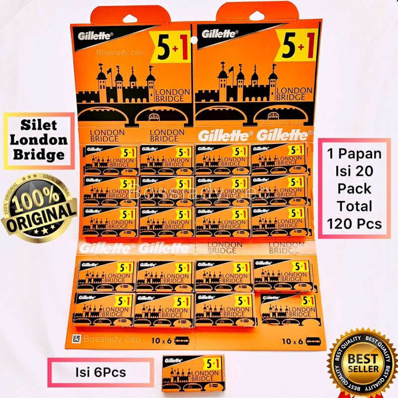 Gillette London Bridge Original Isi Ulang Alat Cukur Kumis Jenggot Gillette London Bridge Original