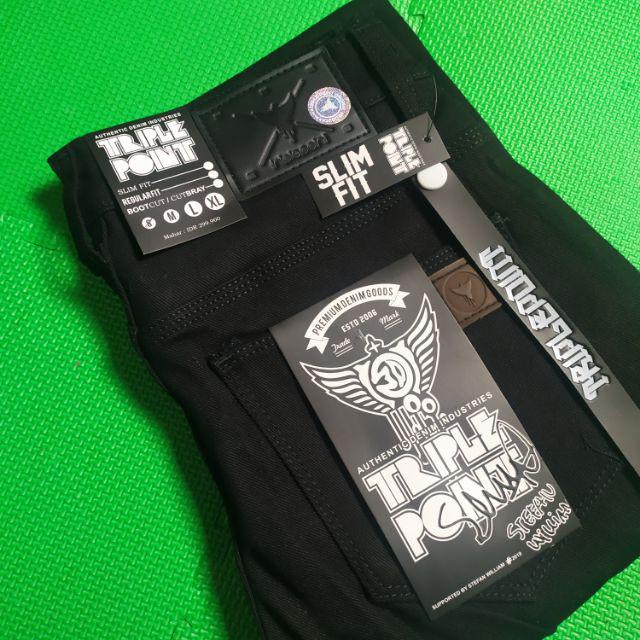 Celana jeans pria slimfit /original triple point100%original warna hitam pekat