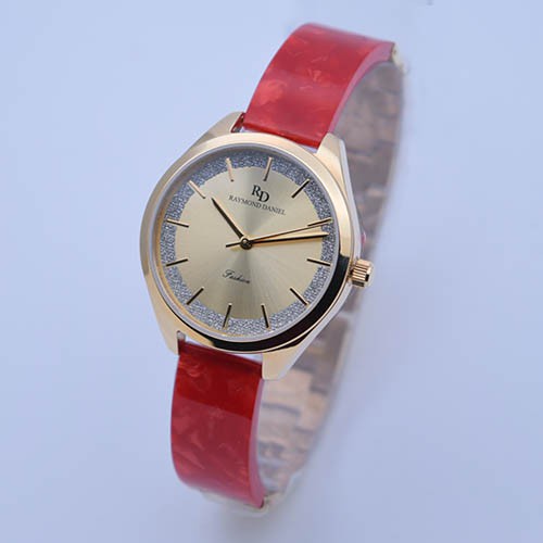 Raymond Daniel RD 240 Gold Akr.Merah, Jam Tangan Wanita, Original