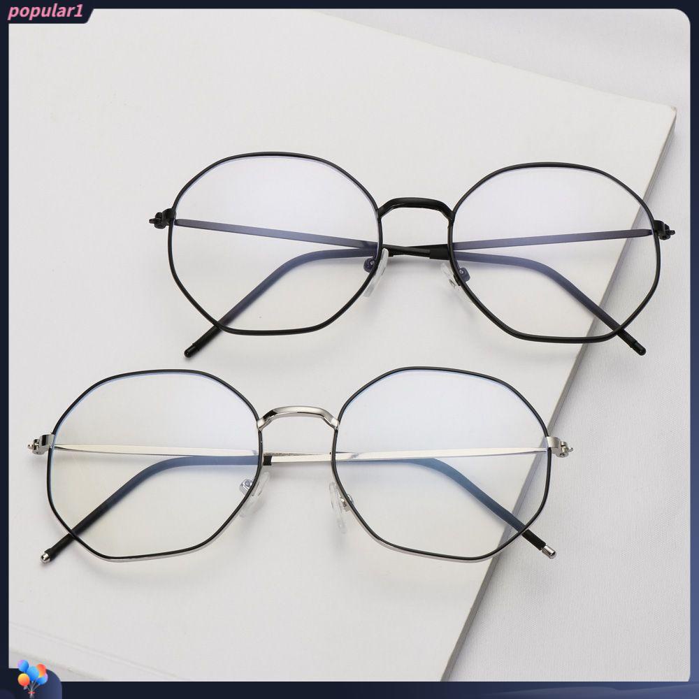 Kacamata Logam Populer Fashion Poligon Vintage Ultra Ringan Frame
