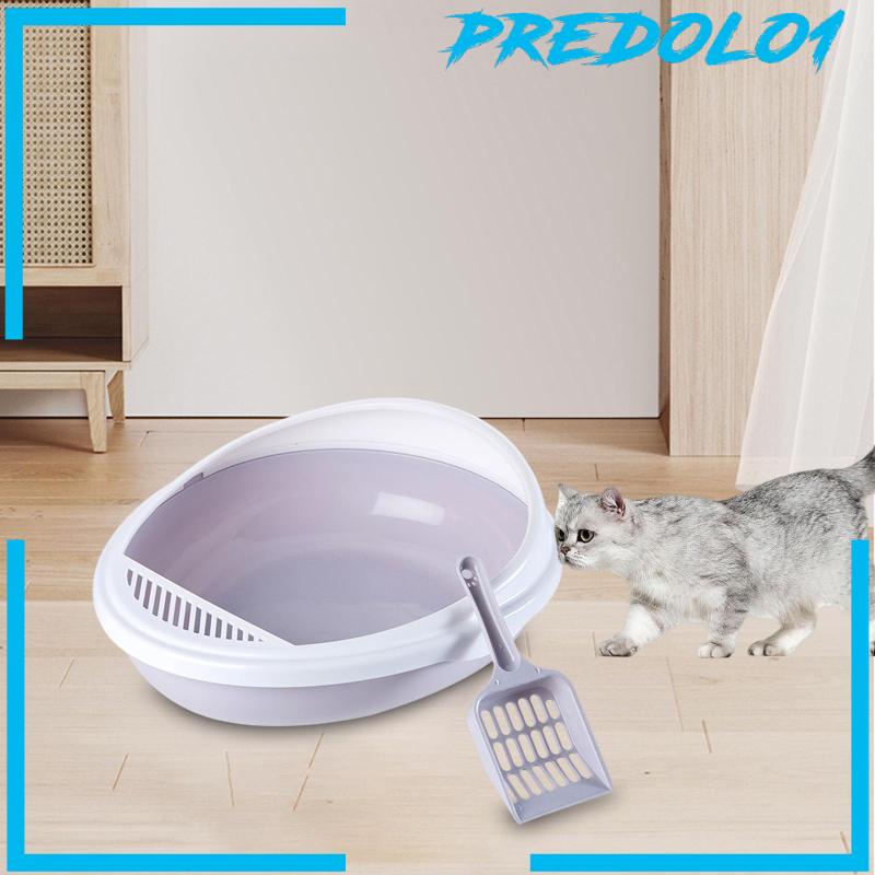 [Predolo1] Cat Litter Box with Scooper Kotak Kotoran Kucing Tinggi Untuk Kucing Indoor Toilet Kucing
