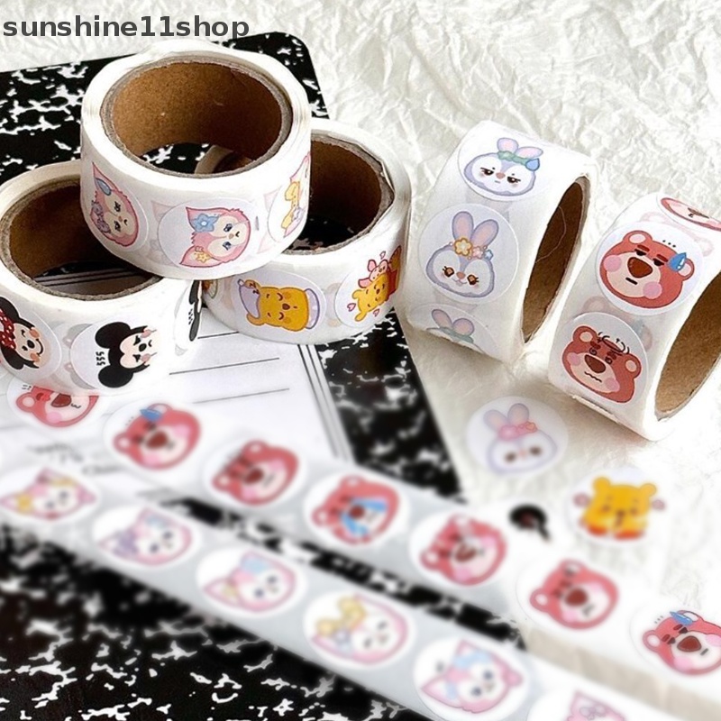 Sho Kawaii Sanrio's New Round Seal Sticker Lucu Pochacco Cinnamoroll Stiker Dekorasi Akun Tangan Hati Cewek N
