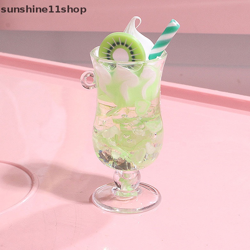 Sho Resin Luminous Buah Susu Teh Minuman Cangkir Botol Liontin Anting Membuat Perhiasan N