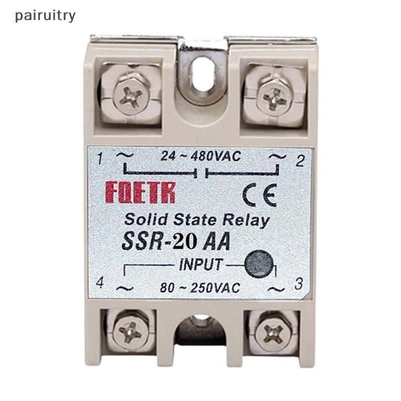 Prt DC Control AC SSR Shell Putih Single Phase Solid State Relay Tanpa Tutup Plastik SSR-25AA SSR-40AA SSR-60AA SSR-100AA Regulator Tegangan PRT