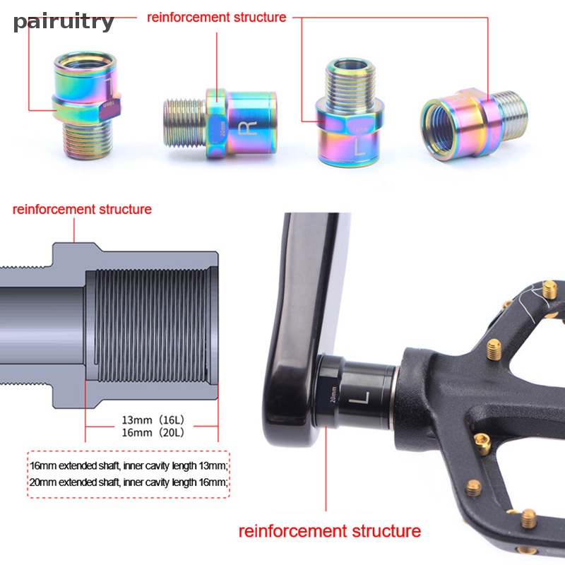 Pedal Sepeda Titanium PRT Extenders 16mm /20mm Dengan Washer Mountian Bicycle Pedels PRT