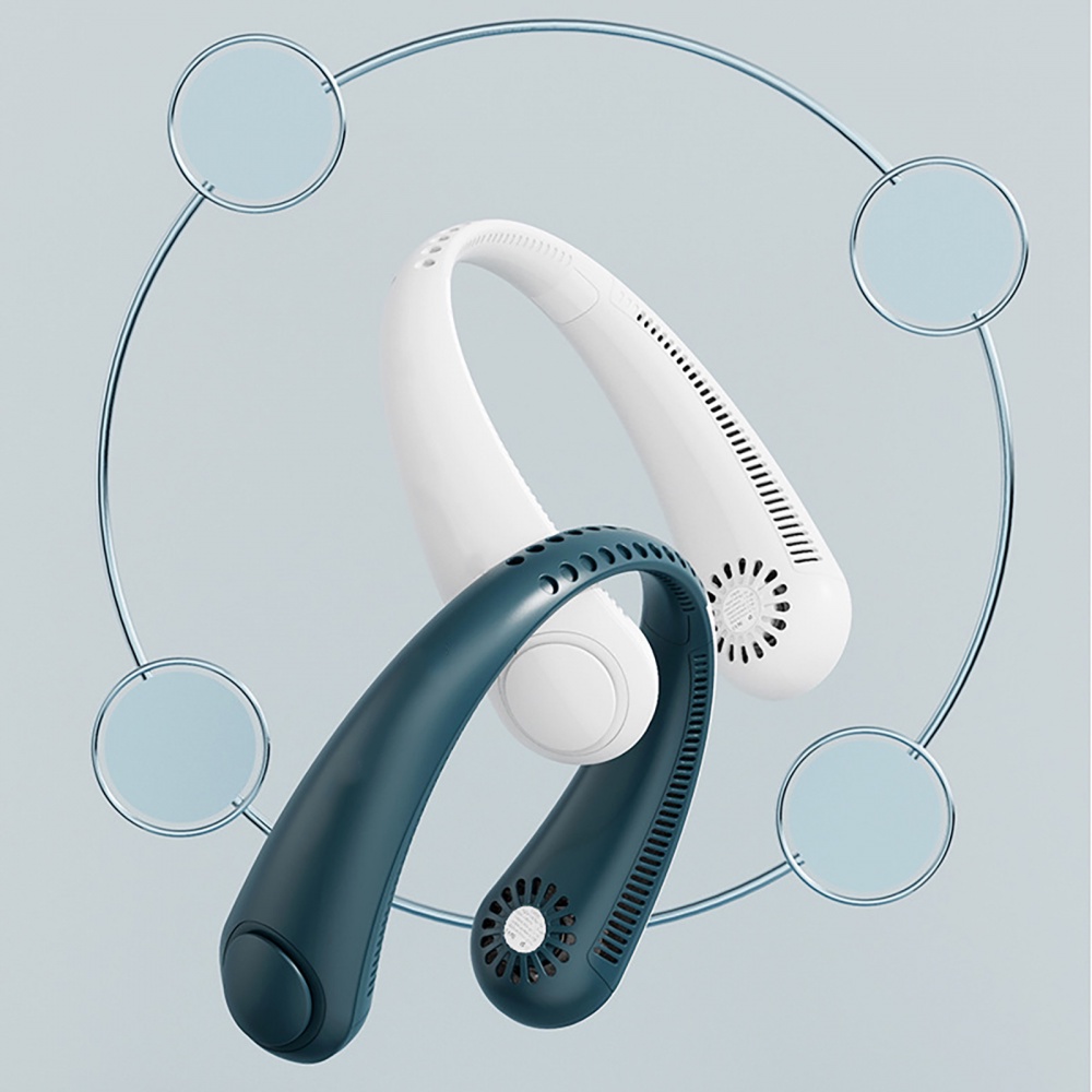 Kipas Angin Mini Gantung Portable Neck Fan Baterai 2400mAh Instalasi Air Cooler aircond