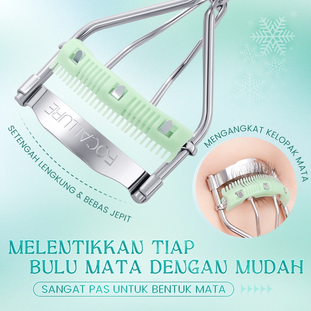 Focallure Portable Tahan Lama Penjepit Bulu Mata Warping Sisir Penjepit Bulu Mata Long Curl Efek Alami Alat Rias Mata FA-T18