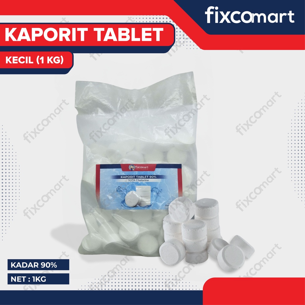 Kaporit Tablet Kecil TCCA 90% Chlorine Klorin Penjernih Air 1KG