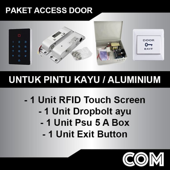 

PAKET ACCESS CONTROL RFID TOUCHSCREEN ACCESS DOOR LOCK PINTU KAYU