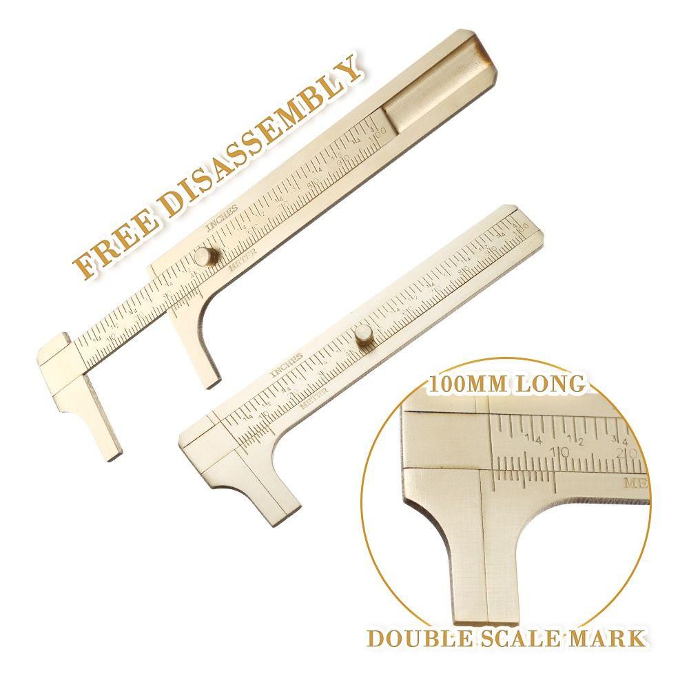 TOP 2buah Vernier Caliper Kuningan Untuk Manik Kawat Permata Cincin Pengukur Skala Ganda Alat Ukur Handy Caliper