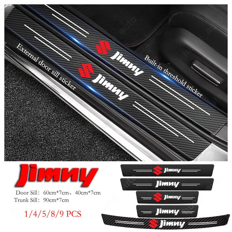 Stiker Kusen Pintu Mobil Suzuki Jimmy Anti Gores Serat Karbon Kulit Sticker Trunk Protector Stiker ForJimmy G3 G4 Aksesoris