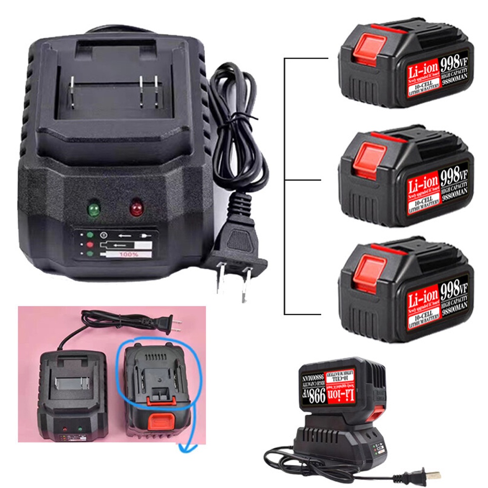 NEW MODEL Promo Charger Baterai Bor 48V Charge Mesin Bor Portable Batray Cas 12 Volt Universal Cordless Drill Driver