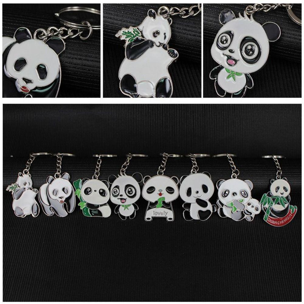 Needway Panda Gantungan Kunci Mobil Pernak Pernik Gantung Dekorasi Untuk Wanita Pria Car Key Holder Perhiasan Hewan Telepon Charm Ransel Liontin Panda Key Chain