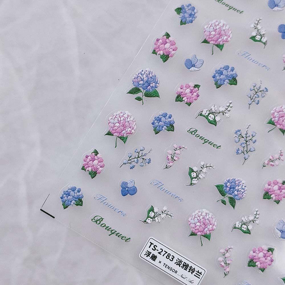 Mxbeauty Stiker Kuku Bunga Warna-Warni DIY Nail Art Rose Self Adhesive Dekorasi Kuku