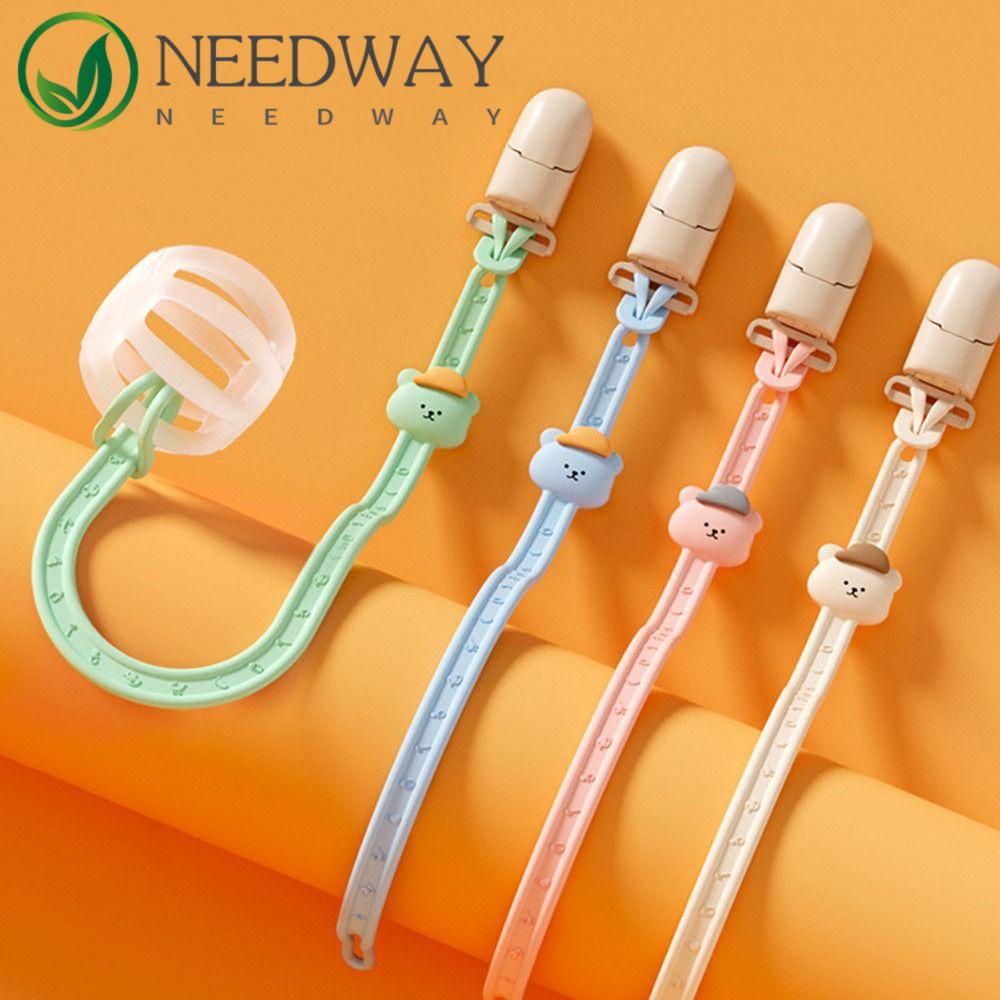 Needway   Rantai Dot Bayi Elastis Lembut Non-slip Silikon Pengaman Food Grade Dot Klip Rantai