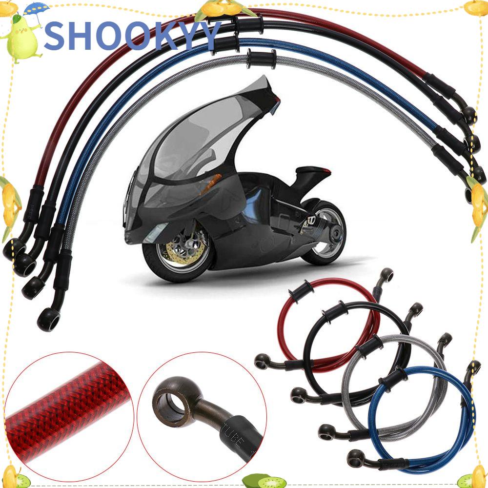 Chookyy Jalur Rem Sepeda Motor Braided Stainless Steel Selang Oli 500mm Sampai 2200mm