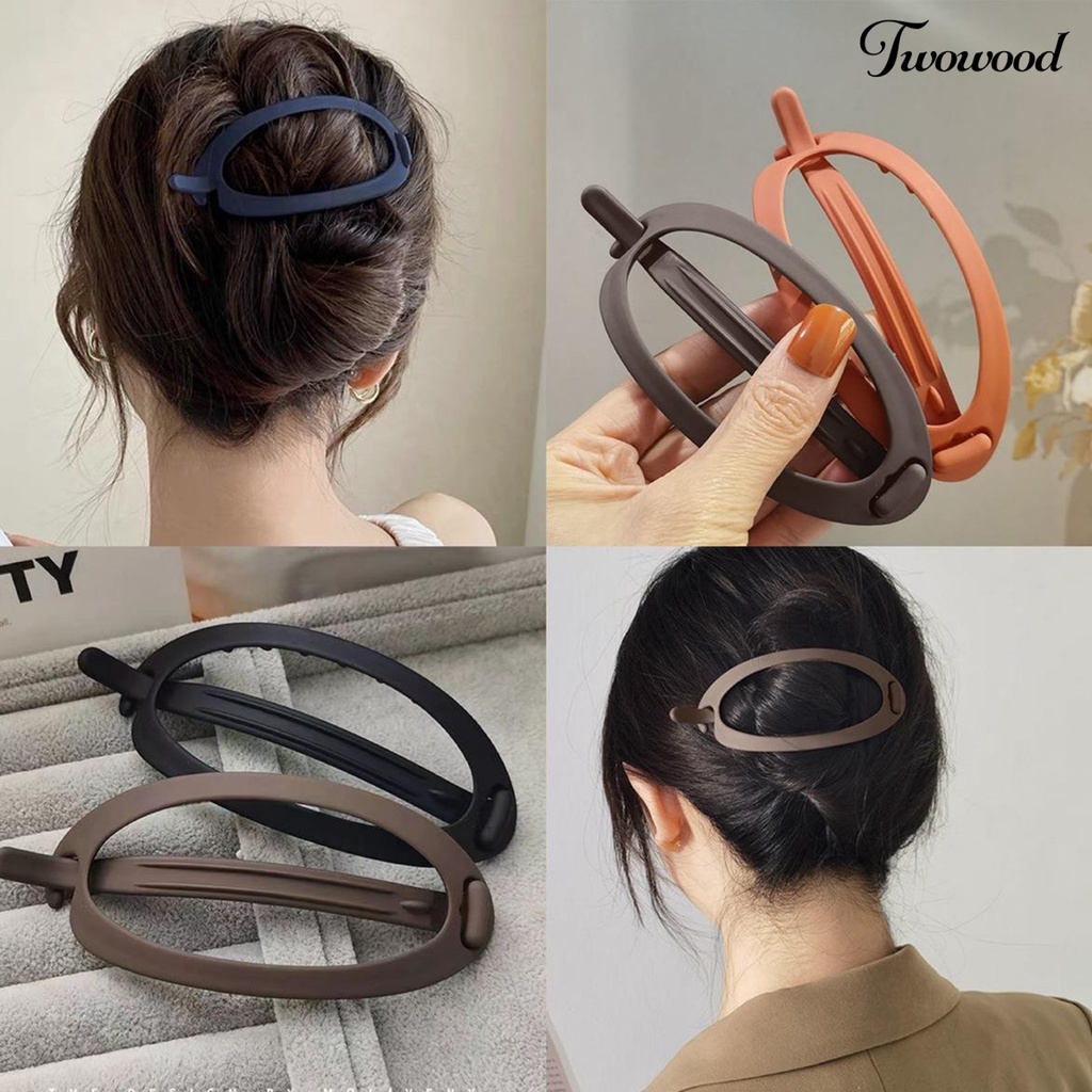 Twowood Hair Grip One-piece Buckle Elegan Dengan Gigi Gaya Korea Klip Rambut Jepit Rambut Klip Atas Aksesoris Styling Rambut