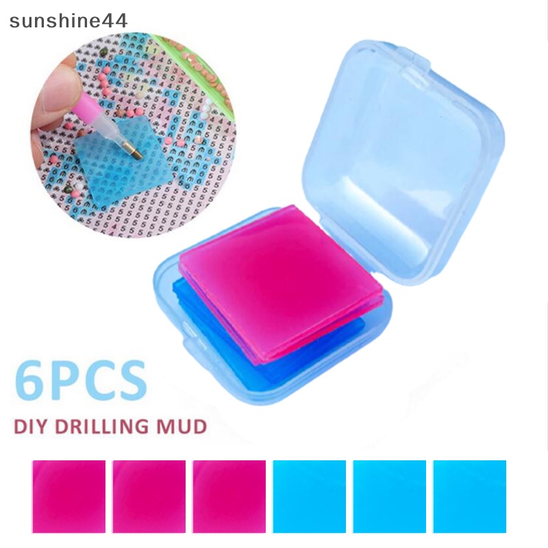 Sunshine 6Pcs 5D Berlian Paing Tanah Liat Pengeboran Lumpur DIY Dotg Paing Lem Art Tools ID