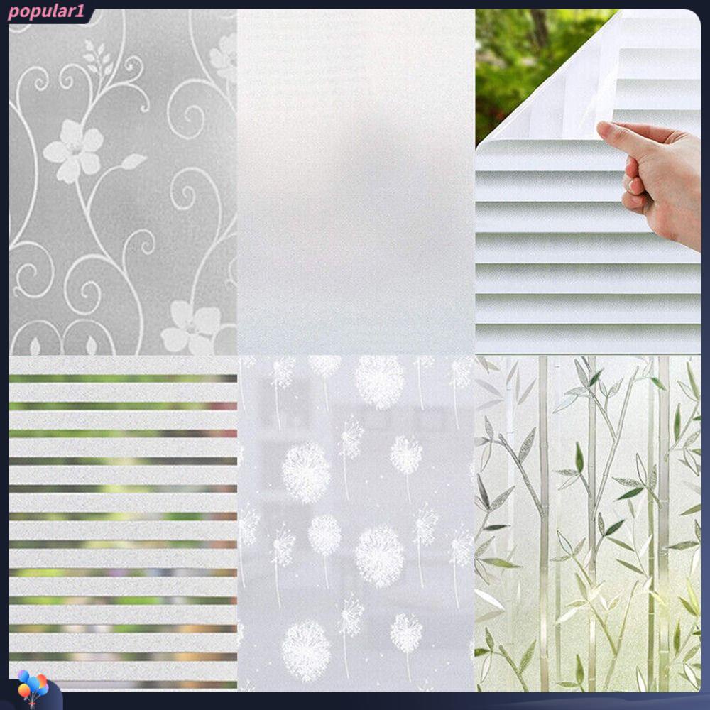 Populer Frosted Kaca Film Perekat Statis Self-Adhesive Buram Privasi