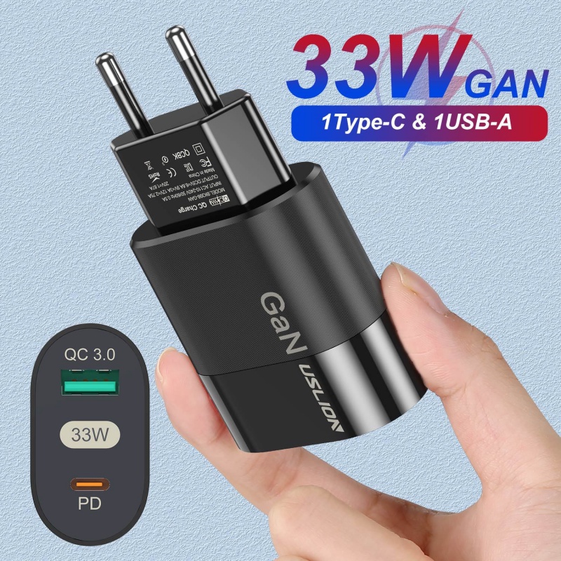 65w GaN Charger Gallium Nitride PD Fast Charger Charger Handphone Adaptor Komputer Euro/US/UK