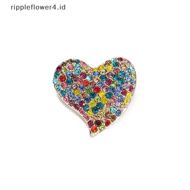 {rippleflower4.id} Bros Berlian Imitasi Cinta Hati Untuk Lady Klasik Pesta Kantor Bros Pin Hadiah~