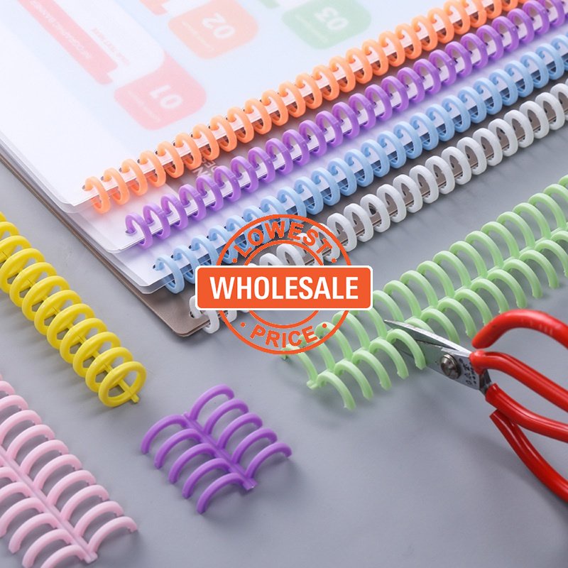 [Grosir] Colorful Detachable Loose-Leaf Binding Holes/30Hole Binding Loose Leaf Buckle Clip Binding Strip/Cincin Jilid Plastik Cuttable/Lingkaran Jilid File Notebook DIY