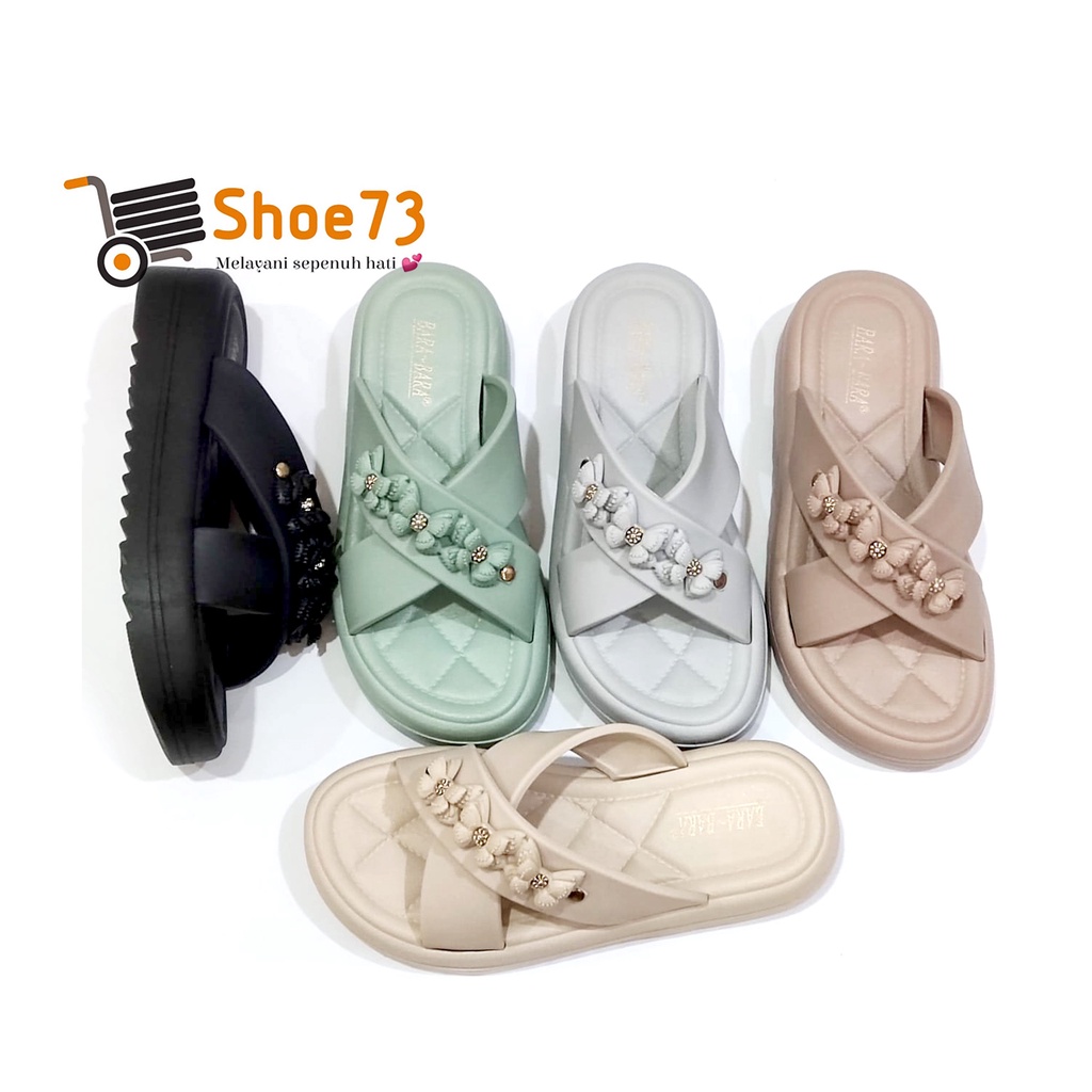 BARA-BARA JSL 2208 V25 NEW SIZE 36-40 ORIGINAL l Sandal Selop Silang Jelly Wanita l Sendal Kokop Cewek Impor