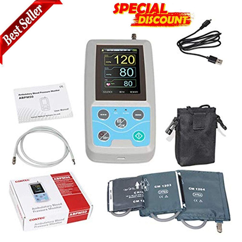 PREORDER ABPM50 ambulatory blood pressure monitor 24Hrs  NIBP Holter with Free Adult Cuff