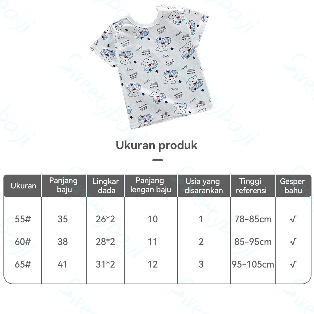 SweetyBayi Kaos baju atasan bayi anak lengan pendek Tshirt anak 0-3thn