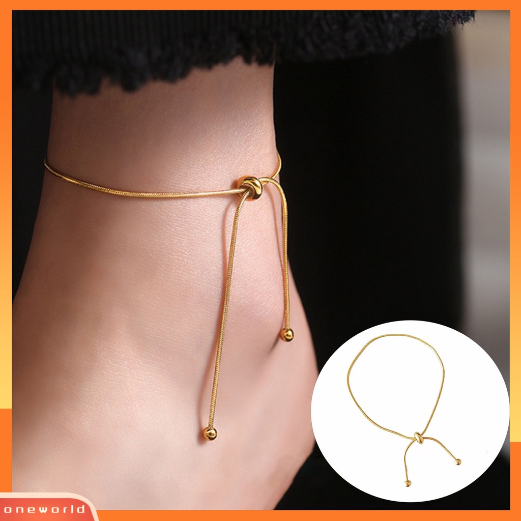 [WOD] Gelang Kaki Adjustable Electroplating Simple Nyaman Ringan Rantai Kilau Persisten Untuk Rumah