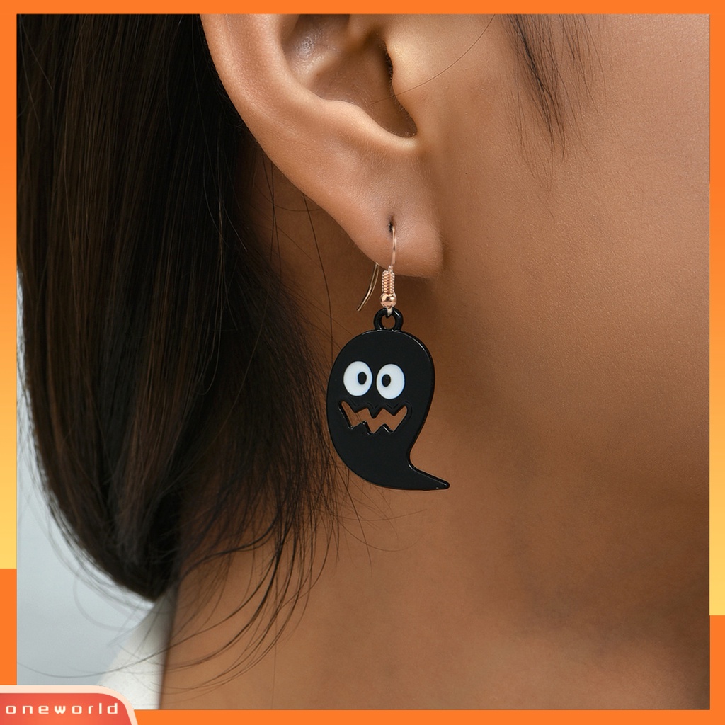 [WOD] 1pasang Anting Wanita Novelty Spoof Lucu Gaya Halloween Anting Labu Hantu Drop Untuk Pakaian Sehari-Hari