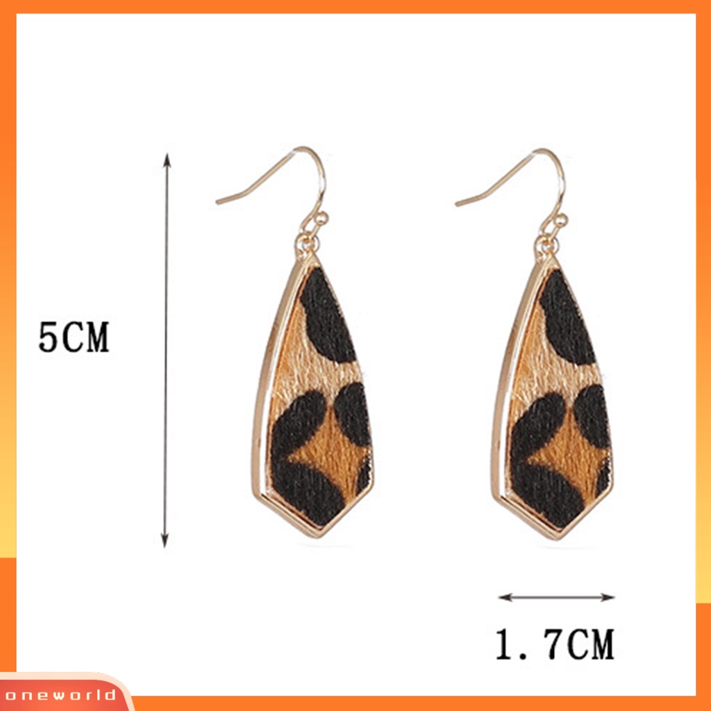 [WOD] 1pasang Anting Drop Simple Bahan Alloy Halus Motif Leopard Geometris Wanita Anting Kait Untuk Pacaran