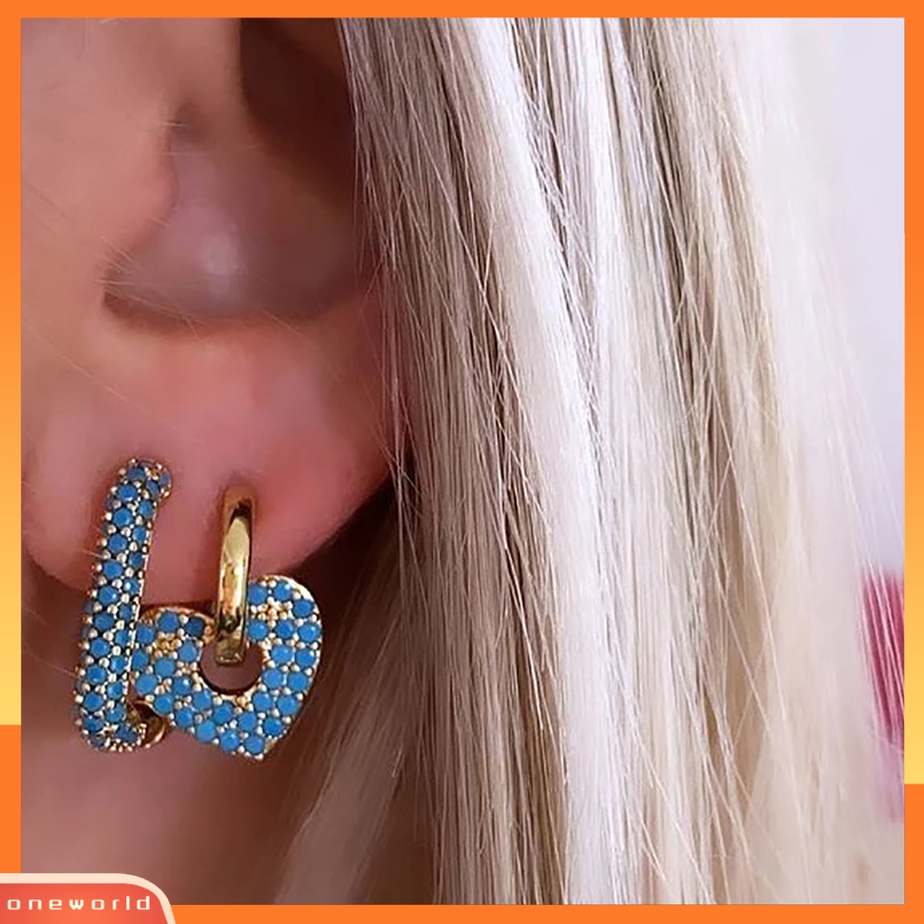 [WOD] 1pasang Drop Earring Berlian Imitasi Gaya Barat Geometris Electroplating Hypoallergenic Hias Colorfast Wanita Vintage Square Earrings Untuk Pacaran