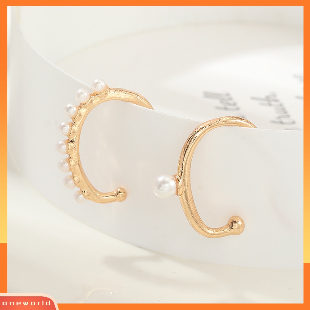 [WOD] Fashion Wanita Mutiara Imitasi Telinga Manset Klip On Anting Non Piercing Perhiasan Hadiah