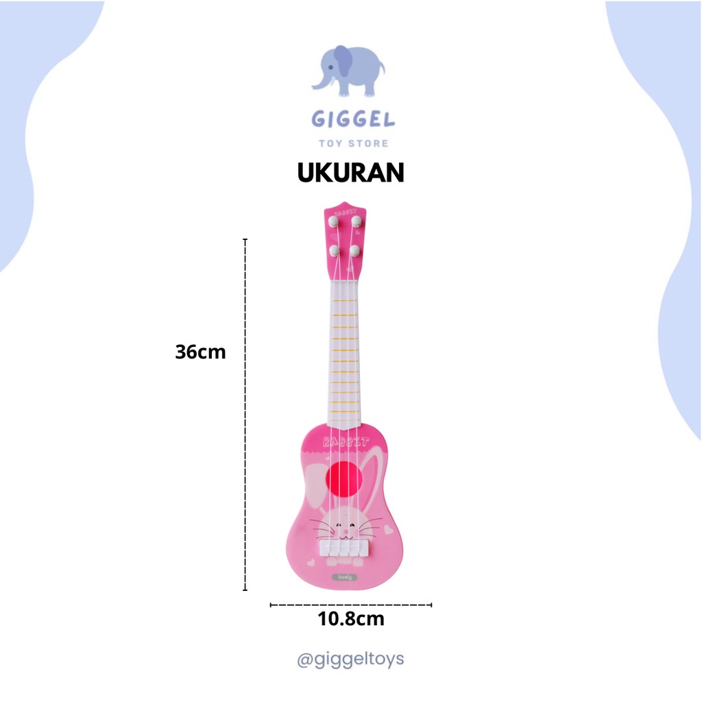 [ Giggel ] Mainan Anak Musik Gitar Ukulele Karakter / Guitar Music Tool Toy / Mainan Edukasi Mini Gitar