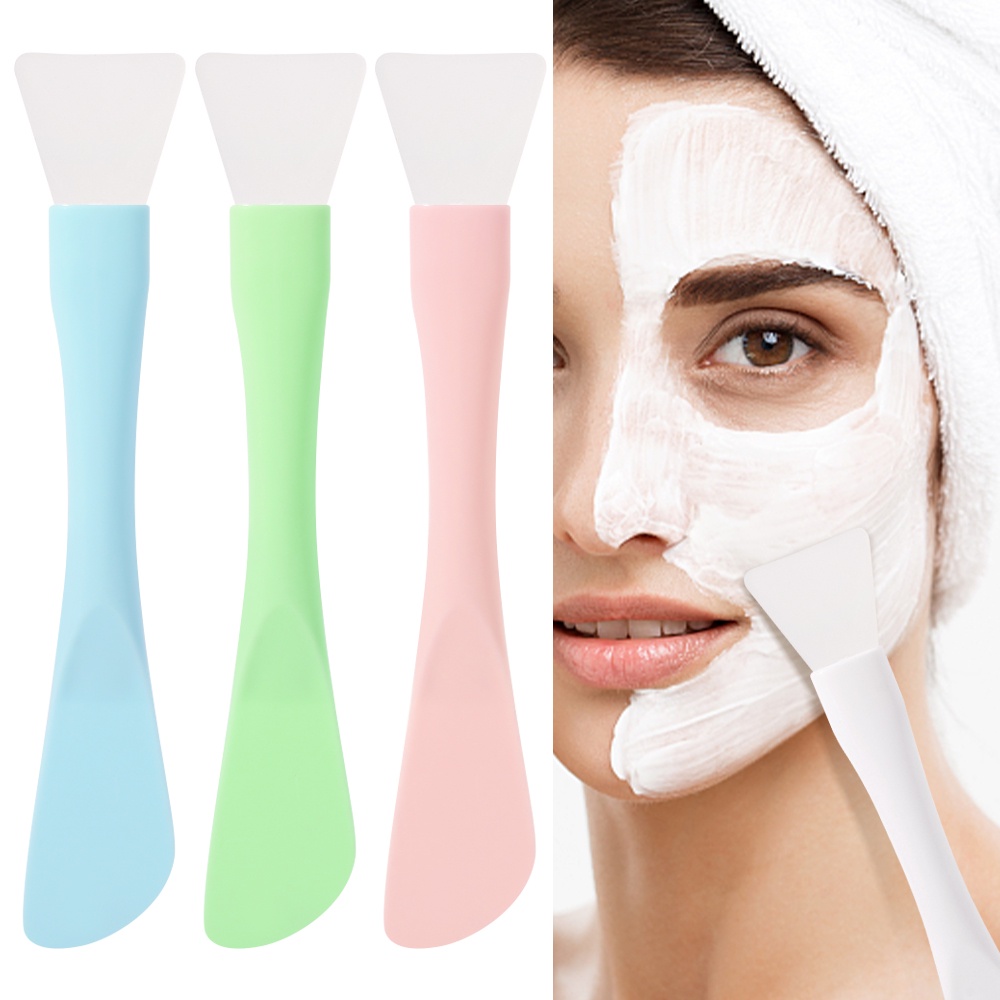 4warna Kuas Masker Wajah Silikon Lembut Kepala Ganda/ Aplikator Pemikat Masker Wajah Skin Care